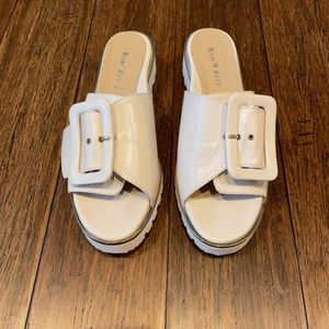 Ron White White Buckle Slides